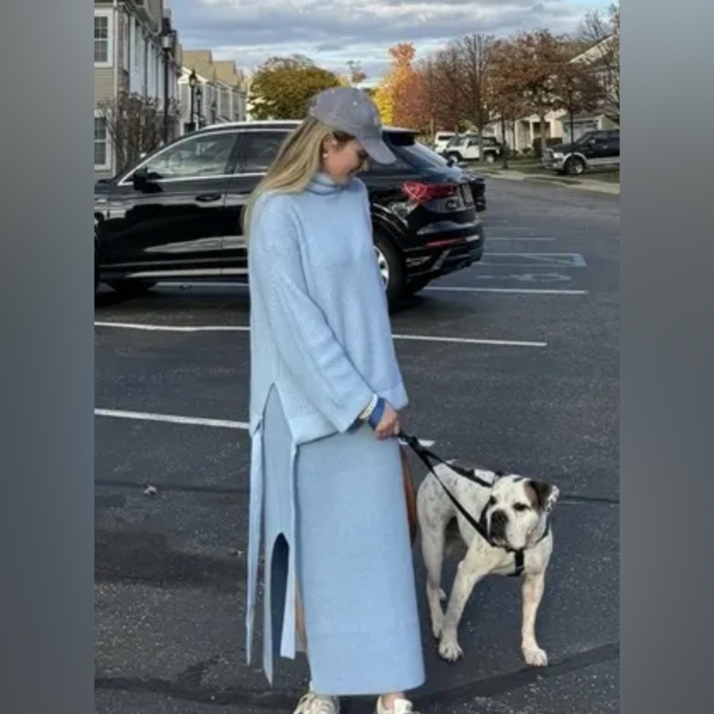 Jason Wu Collective Baby Blue Oversized Turtleneck Sweater - Picture 1 of 10